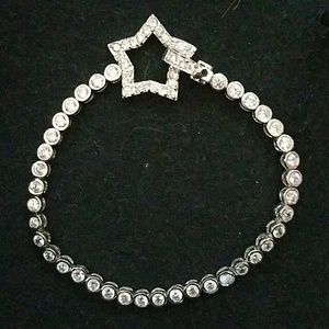 Sterling Silver CZ Star Unique Bracelet 925